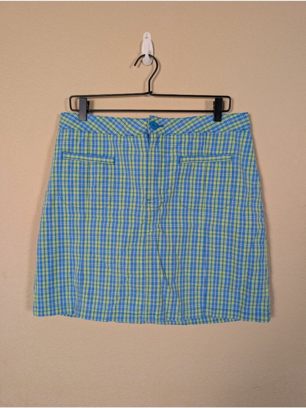 Vintage Y2K 90s Bill Blass Tartan skirt Knee length size 12 preppy summer funky